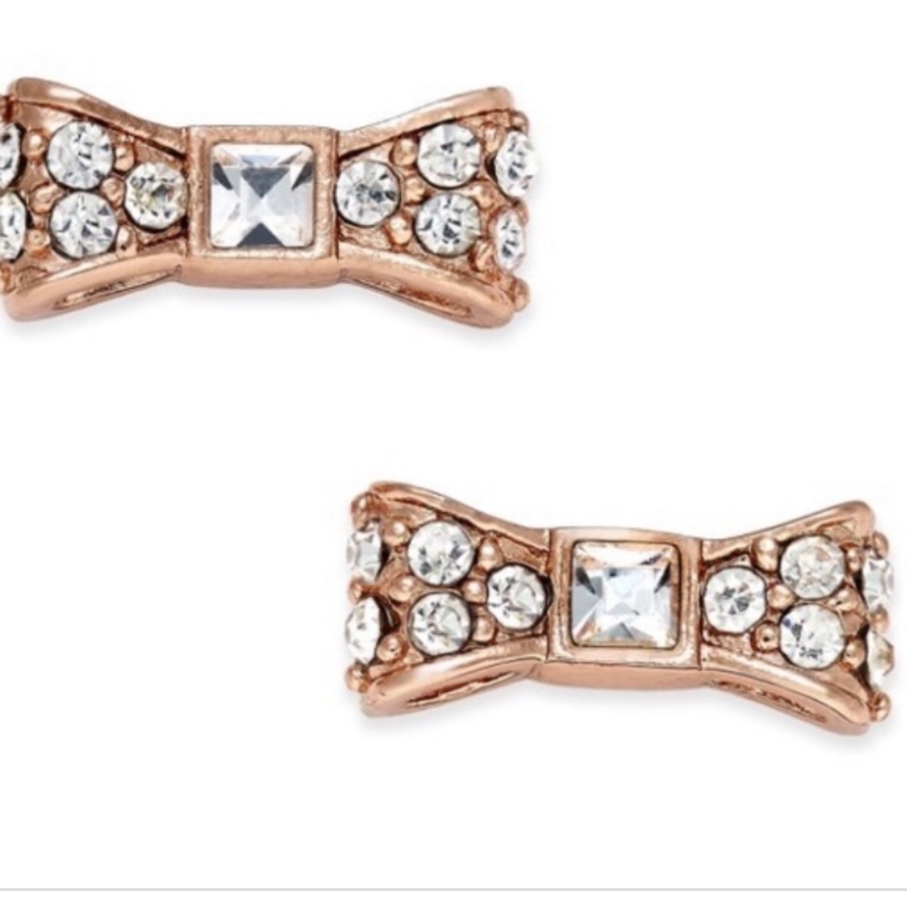 Kate Spade Rose Gold Crystal Bow Earrings